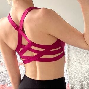 Strappy Back Zip Up Sports Bra Extra Support
